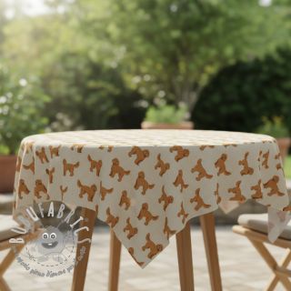 Tessuto decorativo Linenlook Labradoodle Dog Love digital print