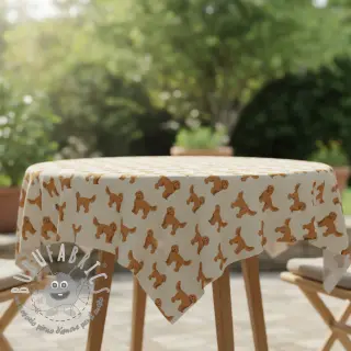 Tessuto decorativo Linenlook Labradoodle Dog Love digital print