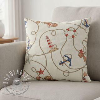 Tessuto decorativo Linenlook Maritime Rope Mix digital print