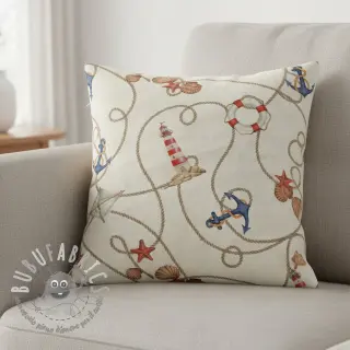 Tessuto decorativo Linenlook Maritime Rope Mix digital print