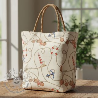 Tessuto decorativo Linenlook Maritime Rope Mix digital print