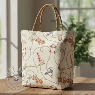 Tessuto decorativo Linenlook Maritime Rope Mix digital print