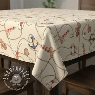 Tessuto decorativo Linenlook Maritime Rope Mix digital print