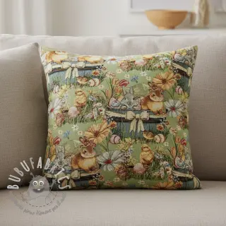 Tessuto decorativo GOBELIN premium Playful Easter Scene