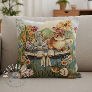 Tessuto decorativo GOBELIN PREMIUM Floral Easter Bunny PANEL