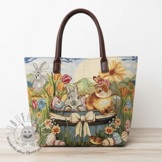 Tessuto decorativo GOBELIN PREMIUM Floral Easter Bunny PANEL