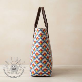 Tessuto decorativo Linenlook Graphic Flower Scale digital print