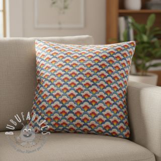 Tessuto decorativo Linenlook Graphic Flower Scale digital print