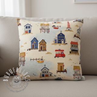 Tessuto decorativo Village Harbour Life digital print