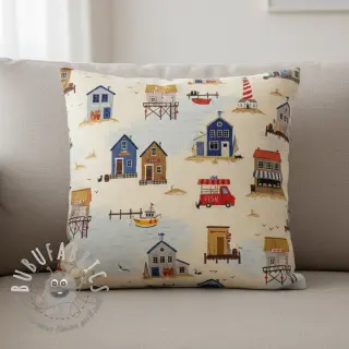Tessuto decorativo Village Harbour Life digital print