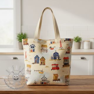 Tessuto decorativo Village Harbour Life digital print