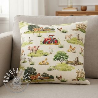 Tessuto decorativo Cosy Farm Animals digital print