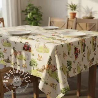 Tessuto decorativo Cosy Farm Animals digital print