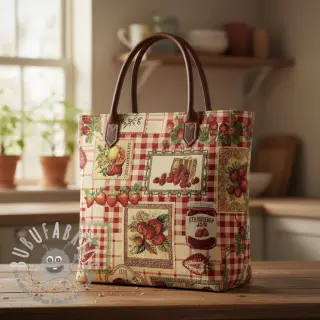 Tessuto decorativo GOBELIN premium Strawberry Jam Check