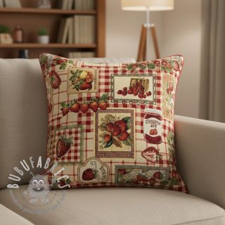 Tessuto decorativo GOBELIN premium Strawberry Jam Check
