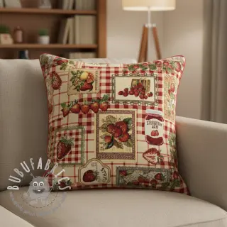 Tessuto decorativo GOBELIN premium Strawberry Jam Check