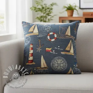 Tessuto decorativo GOBELIN premium Coast Lighthouse Sea