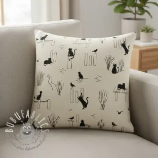 Tessuto decorativo Linenlook premium Cat Sea Life