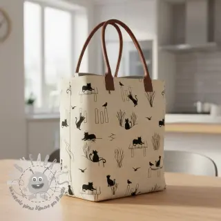 Tessuto decorativo Linenlook premium Cat Sea Life