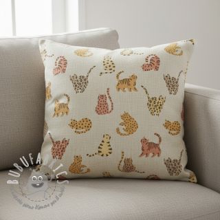Tessuto decorativo Linenlook premium Cute Wild Cat