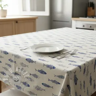 Tessuto decorativo Linenlook premium Fish Swimming School