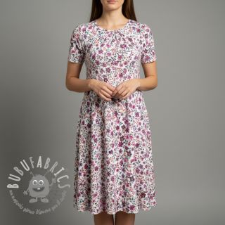 Jersey Flowers fuchsia digital print ORGANIC