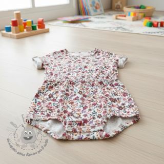 Jersey Flowers burgundy digital print ORGANIC