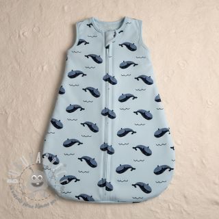 Felpa garzata JOGGING Whales blue