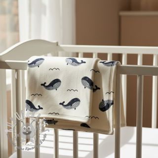 Felpa garzata JOGGING Whales ecru