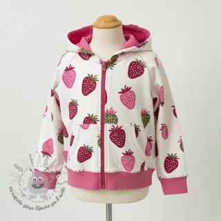 Felpa garzata JOGGING Strawberries ecru