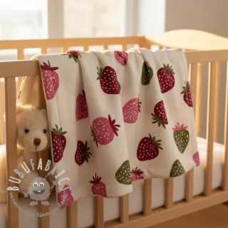 Felpa garzata JOGGING Strawberries ecru