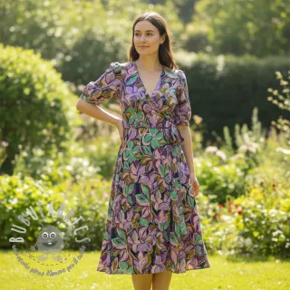 Tessuto di cotone VISCOSE Flowers cobalt