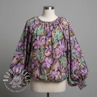 Tessuto di cotone VISCOSE Flowers cobalt