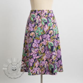 Tessuto di cotone VISCOSE Flowers cobalt