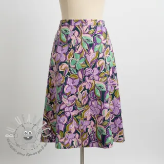 Tessuto di cotone VISCOSE Flowers cobalt