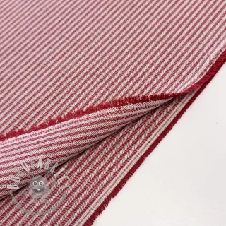 Tessuto decorativo DOBBY Colored stripe cherry