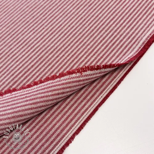 Tessuto decorativo DOBBY Colored stripe cherry