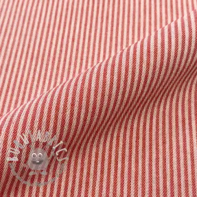 Tessuto decorativo DOBBY Colored stripe poppy red