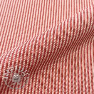 Tessuto decorativo DOBBY Colored stripe poppy red