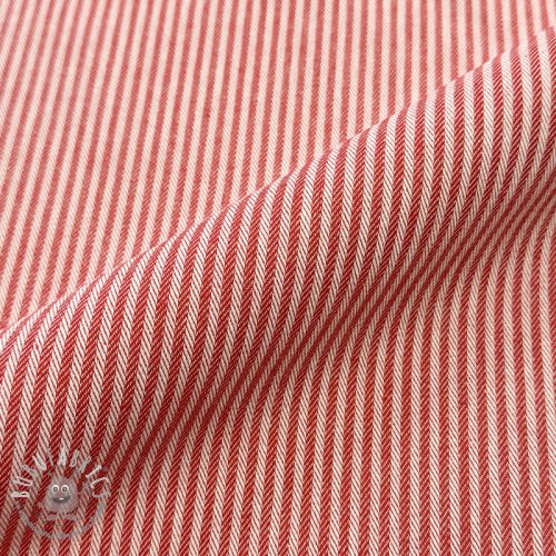 Tessuto decorativo DOBBY Colored stripe poppy red