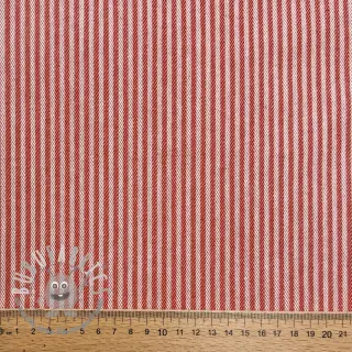 Tessuto decorativo DOBBY Colored stripe poppy red