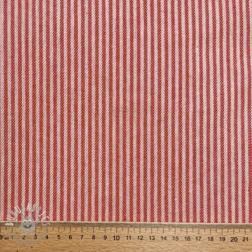 Tessuto decorativo DOBBY Colored stripe poppy red