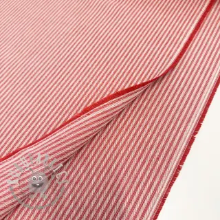 Tessuto decorativo DOBBY Colored stripe poppy red