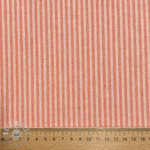 Tessuto decorativo DOBBY Colored stripe coral