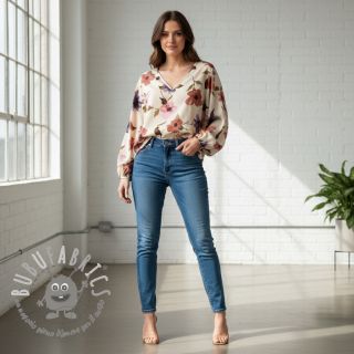 Tessuto di cotone VISCOSE Flowers offwhite digital print