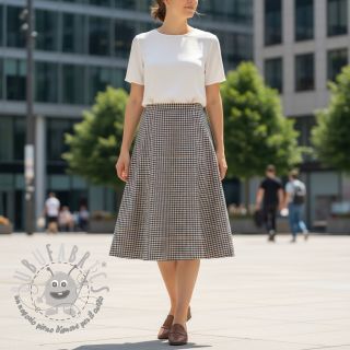 Tessuto di cotone YARN DYED BRUSHED Check Mike ecru