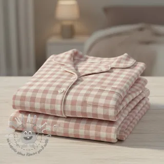 Tessuto di cotone FLANNEL BIG Check light pink