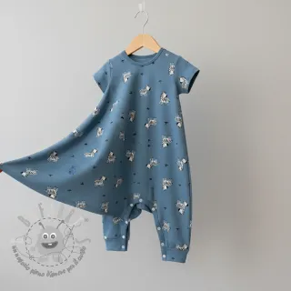 Tessuto di cotone FLANNEL Zebras blue