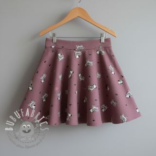 Tessuto di cotone FLANNEL Zebras mauve