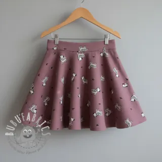 Tessuto di cotone FLANNEL Zebras mauve